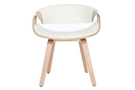 Chaise design blanc et bois clair ARAMIS