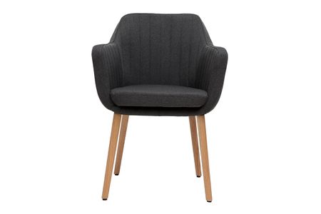 Chaise scandinave en tissu gris anthracite et bois clair ALEYNA