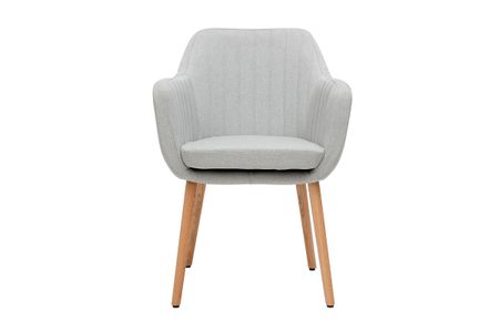 Chaise scandinave en tissu gris clair et bois clair ALEYNA