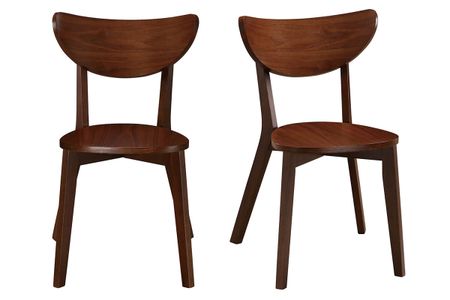 Chaises scandinaves en bois foncé noyer (lot de 2) LEENA