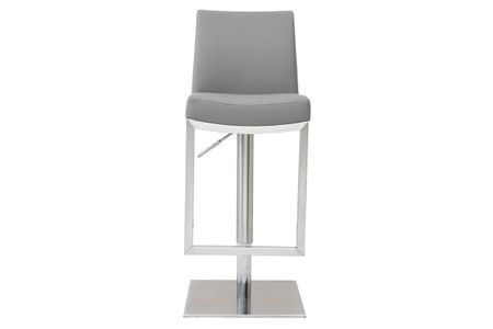 Tabouret de bar relevable gris et acier chromé KYLE
