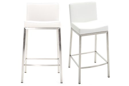 Tabourets design blanc H66 cm (lot de 2) EPSILON