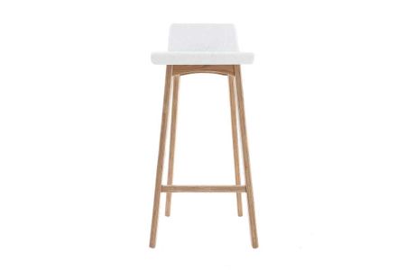 Chaise de bar scandinave 75 cm bois et blanc BALTIK