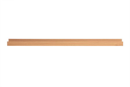 Support mural cadres photos - étagère linéaire en bois clair chêne L120 cm LINEA