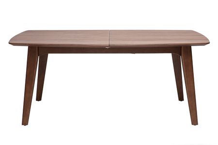 Table extensible rallonges intégrées rectangulaire en bois foncé noyer L180-230 cm FIFTIES