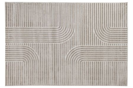 Tapis graphique rectangulaire beige 160 x 230 cm MAGNUS