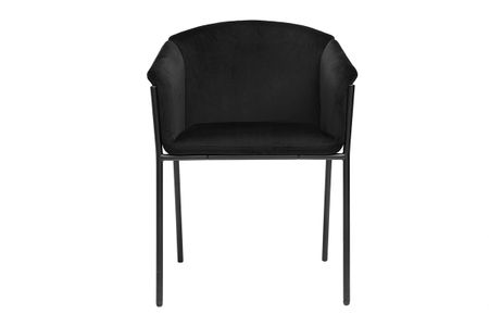 Chaise design noire en tissu velours et métal BRIANE