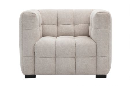 Fauteuil design en tissu effet velours texturé beige CORTO