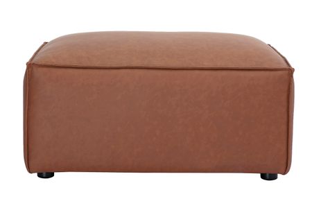 Pouf repose pieds en cuir marron SPLIT