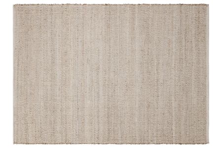 Tapis rectangulaire beige en jute et coton tissé 160 x 230 cm CAMAO