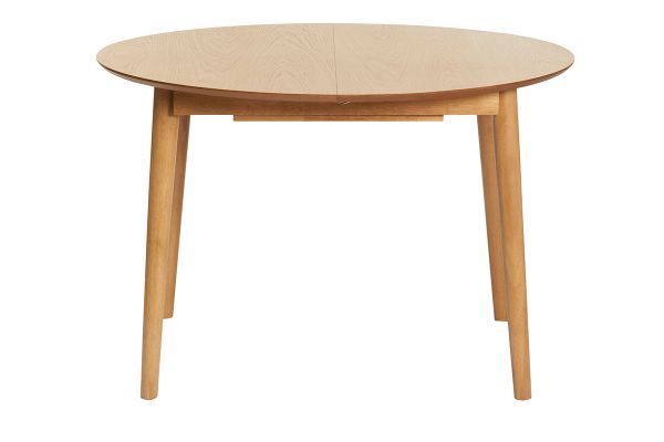 Table extensible rallonges intégrées ronde en bois clair chêne L115-154 cm EGO