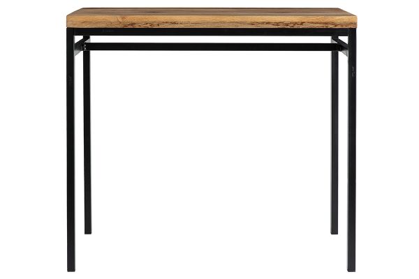 Table haute industrielle en bois manguier massif et métal noir L115 cm YPSTER