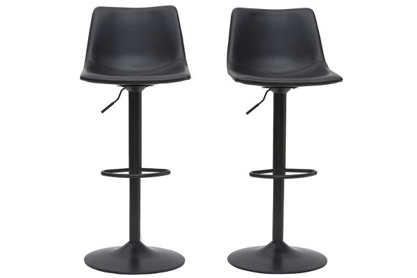 Tabourets de bar vintage réglables pivotants noirs (lot de 2) NEW ROCK