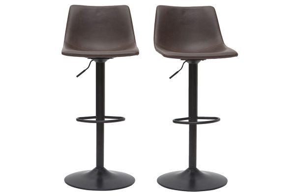 Tabourets de bar vintage réglables pivotants marron (lot de 2) NEW ROCK
