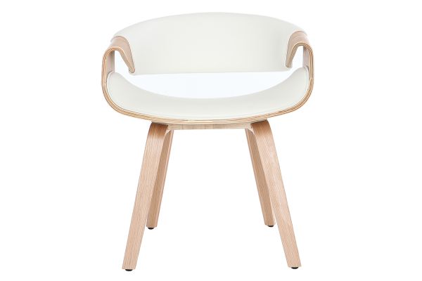 Chaise design blanc et bois clair ARAMIS