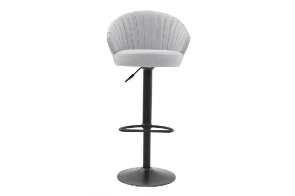 Tabouret de bar design réglable et pivotant en tissu gris IZAAC