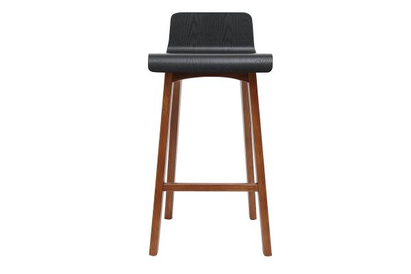 Chaise de bar scandinave noir et bois foncé H65 cm BALTIK