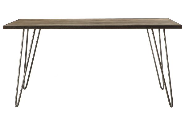 Table à manger industrielle bois manguier massif et métal L160 cm ATELIER