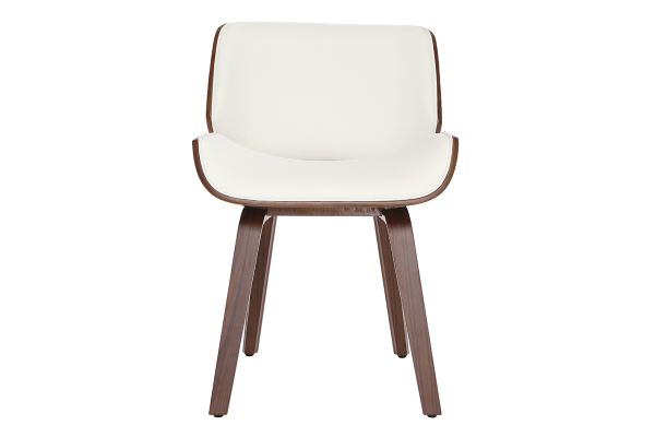 Chaise design blanc et bois foncé RUBBENS
