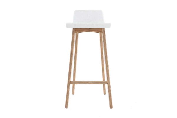 Chaise de bar scandinave 75 cm bois et blanc BALTIK