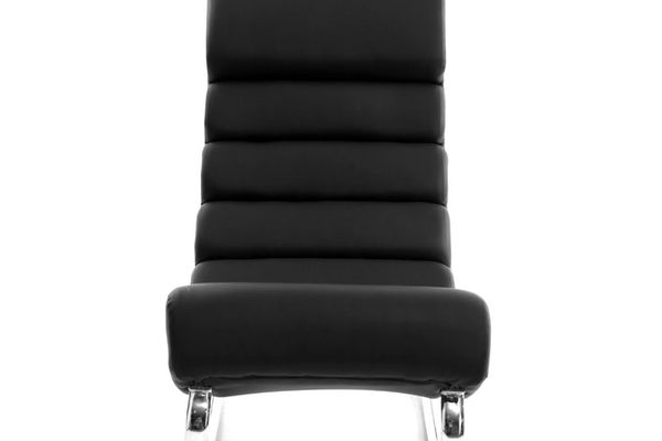 Rocking chair design noir et acier chromé TAYLOR
