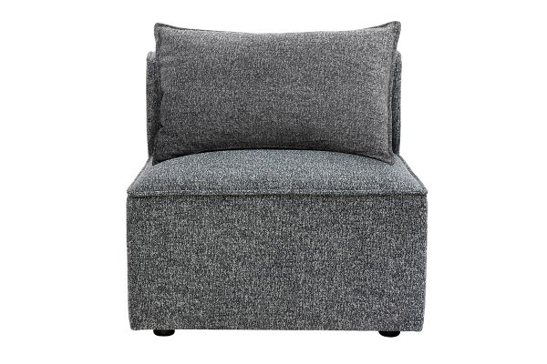 Module droit pour canapé en tissu chiné gris foncé KERRY