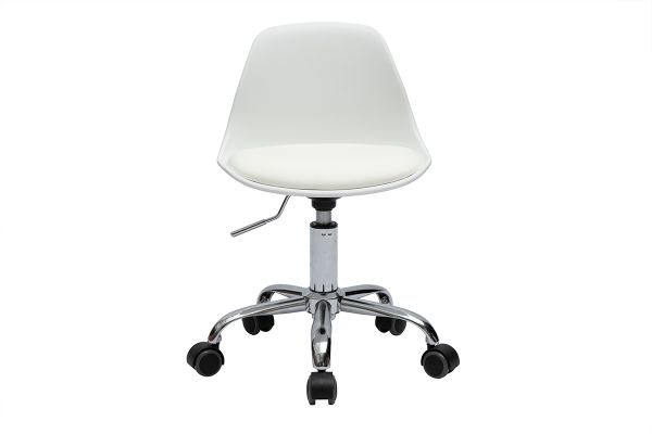 Fauteuil de bureau blanc enfant à roulettes STEEVY