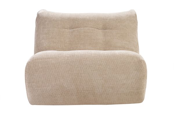 Fauteuil lounge en tissu effet velours texturé taupe BUMPY