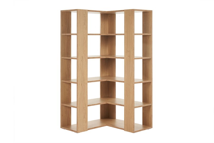 Bibliothèque étagère d'angle finition bois clair chêne L95 cm MUSSO