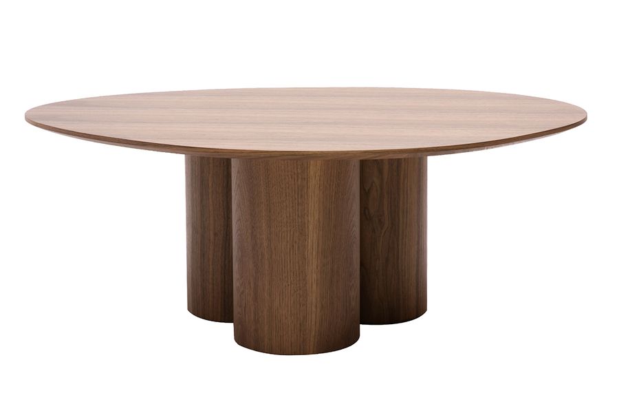 Mesa de centro de diseño de nogal oscura 100 cm HOLLEN