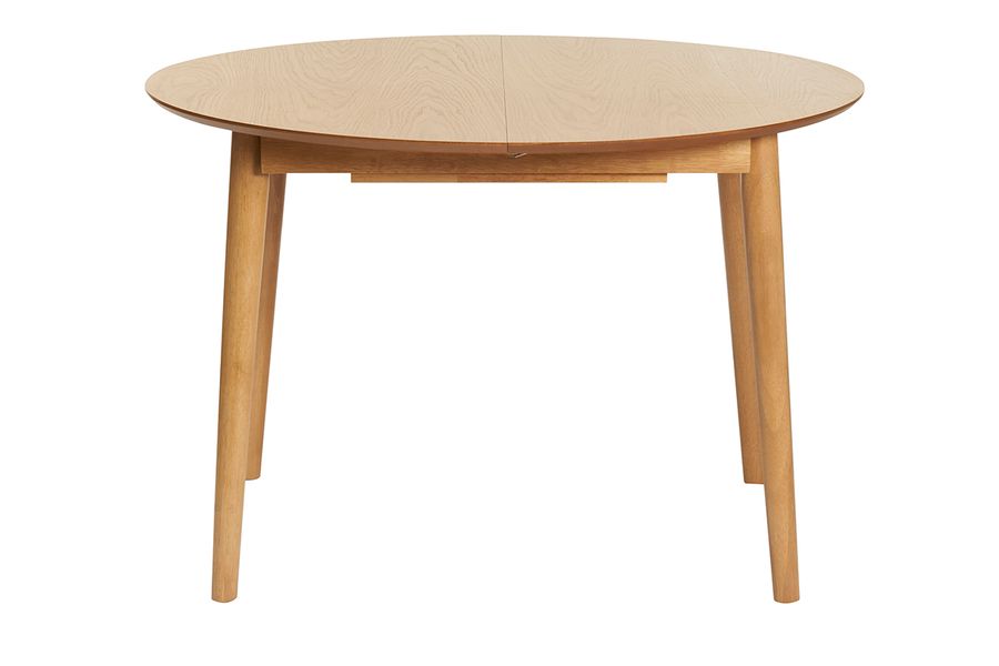 Tavolo allungabile con allunghe integrate rotondo in legno chiaro rovere L115-154 cm EGO