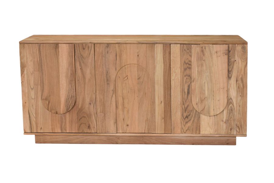 Credenza in legno massello con incisioni 3 ante L160 cm ARK