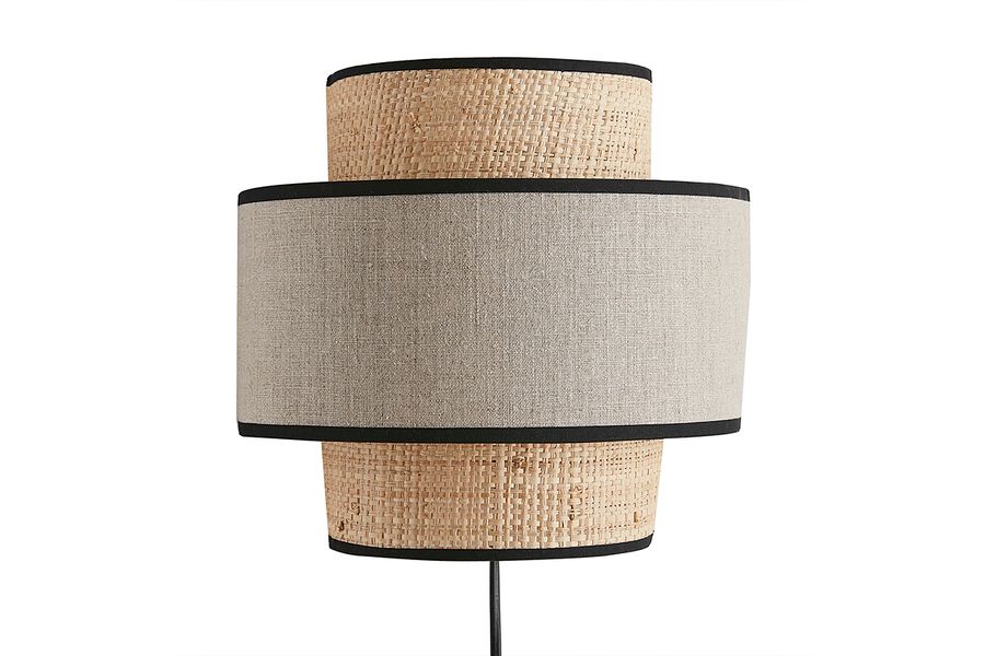 Wandleuchte aus Bast und Leinen H24 cm LITCHI