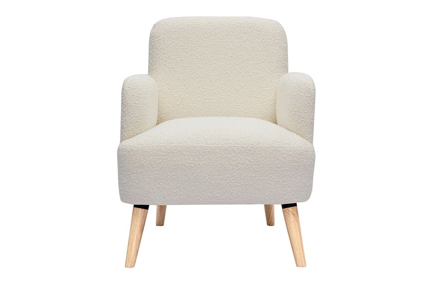 Sillón nórdico efecto borreguillo y madera ISKO