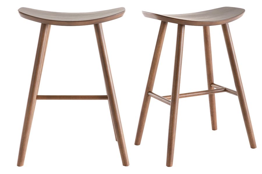 Sgabelli da bar in noce H65 cm (set di 2) DEMORY