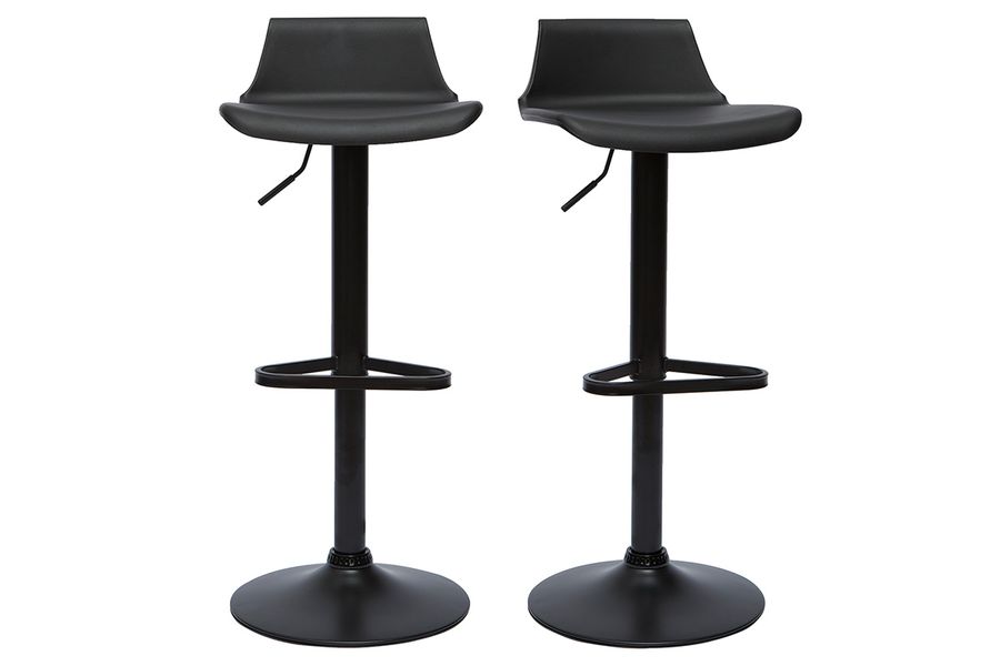 Sgabelli da bar design regolabili nero 360° (set di 2) KRONOS