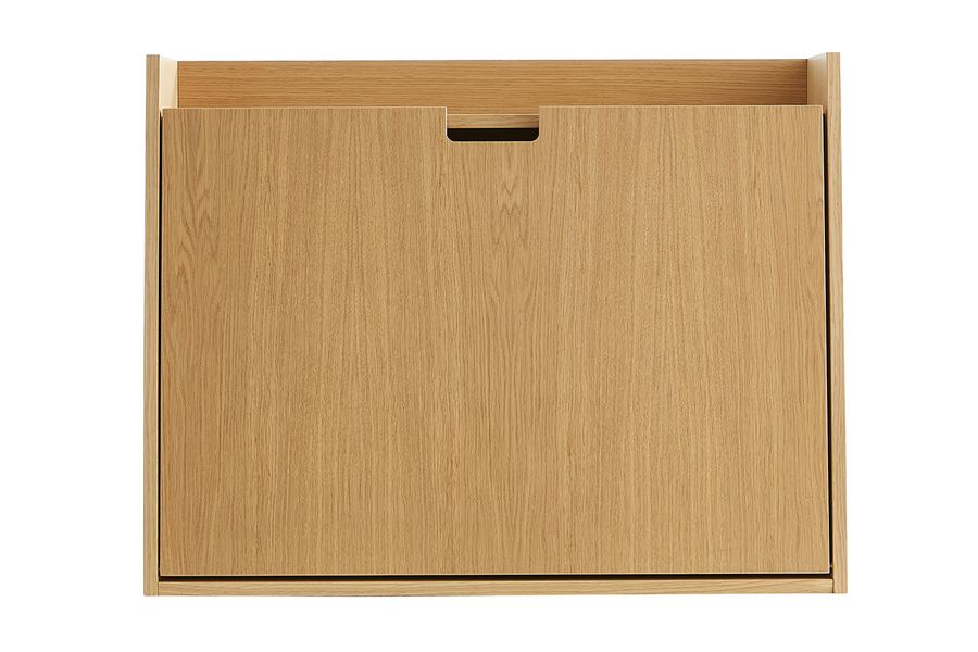 Bureau mural avec rangements scandinave bois clair chêne L78 cm GABIN