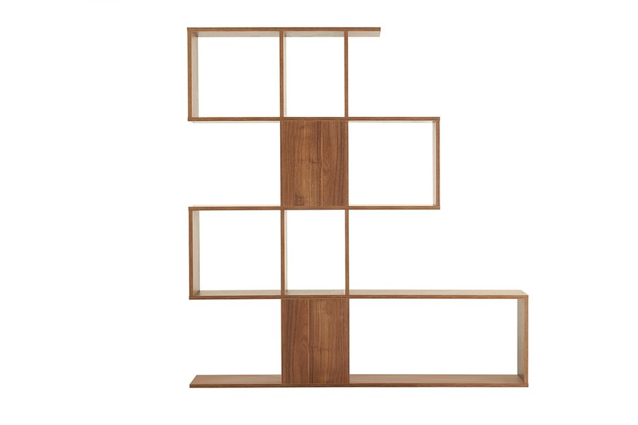 Libreria scandinava mobile divisorio design finitura noce H147 cm COMO