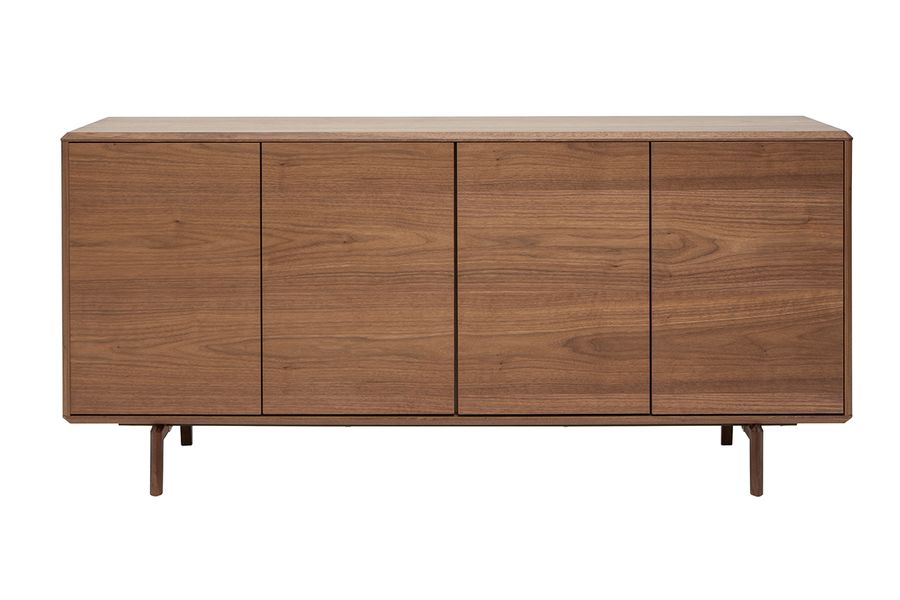Buffet vintage en bois foncé noyer 4 portes L160 cm SUVA