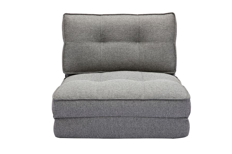 Poltrona letto singola in tessuto grigio chiné SALLY