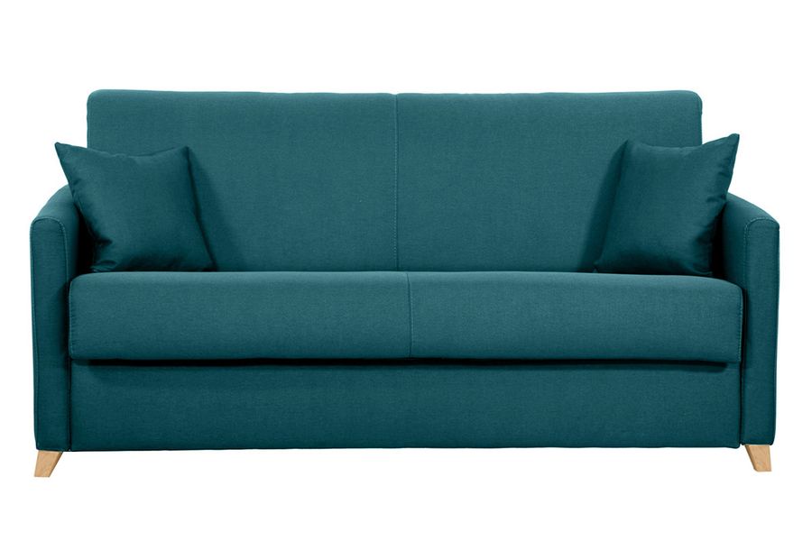Divano convertibile 3 posti scandinavo blu pavone SKANDY
