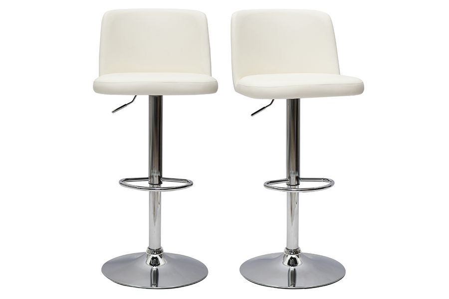 Tabourets de bar design réglables blancs (lot de 2) MONTI