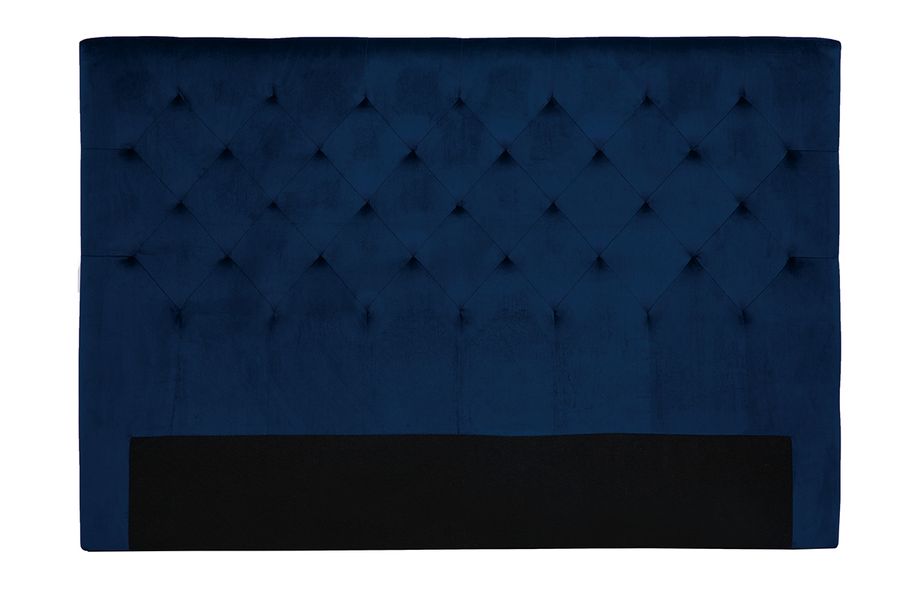 Tête de lit capitonnée en tissu velours bleu nuit L160 cm ENGUERRAND