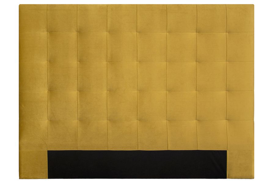 Testata letto capitonné effetto velluto giallo 160 cm HALCIONA