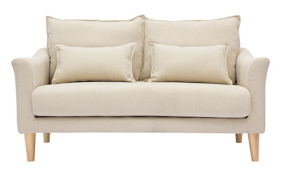 Design-Sofa 2 Plätze beiger Stoff KATE