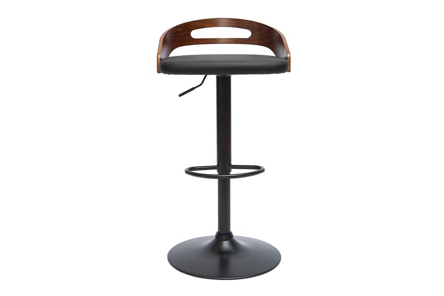 Höhenverstellbare Barhocker Walnuss und Schwarz MANO