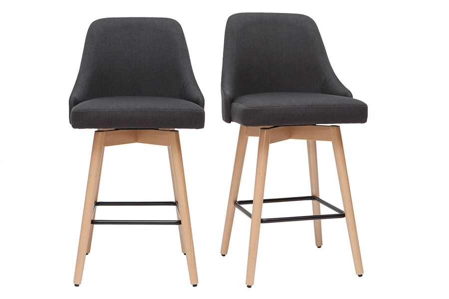 Sgabelli da bar scandinavi girevoli grigio scuro H 65 cm (set di 2) HASTA