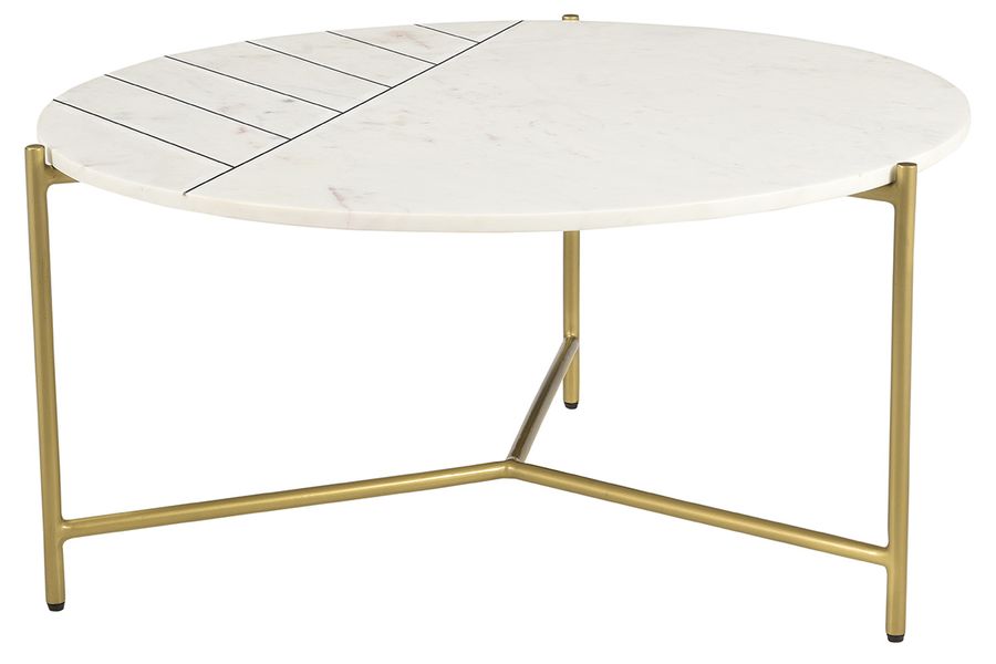 Runder Couchtisch aus weißem Marmor SILLON