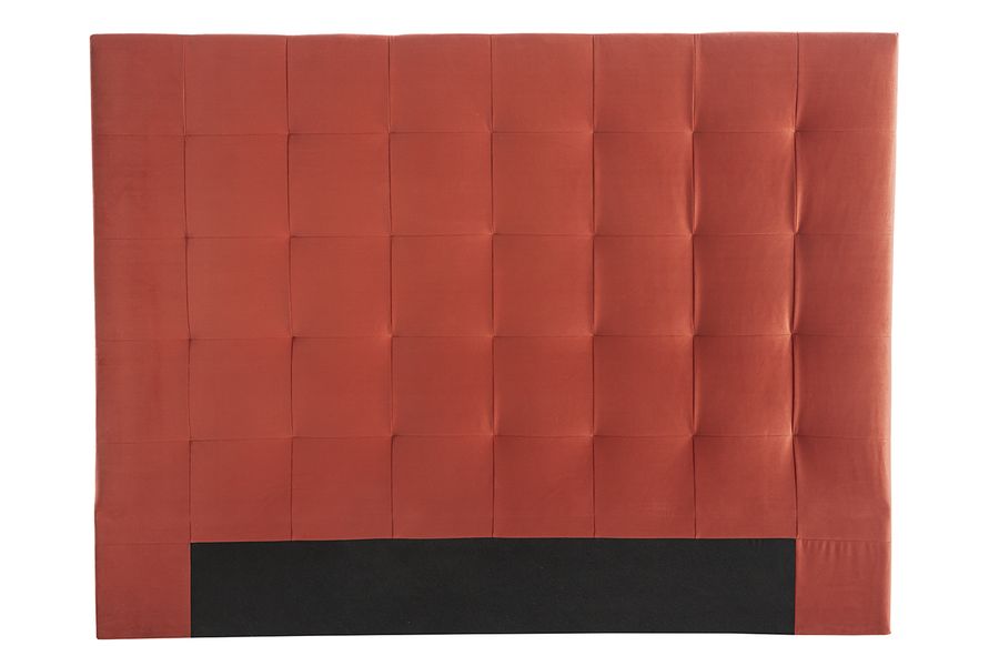 Testata letto capitonné effetto velluto terracotta 160 cm HALCIONA