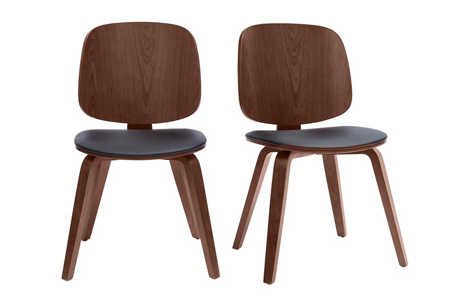 Sedie legno scuro e nero (set di 2) BECK